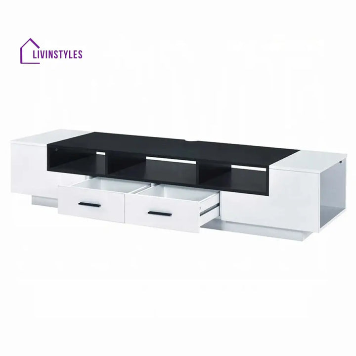 Zaria White Finish Tv Unit Stand for Living Room