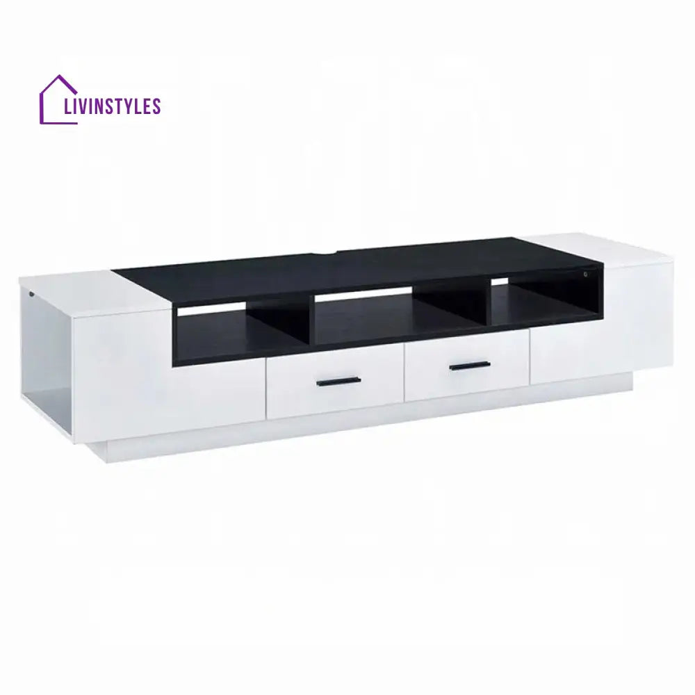 Zaria White Finish Tv Unit Stand for Living Room