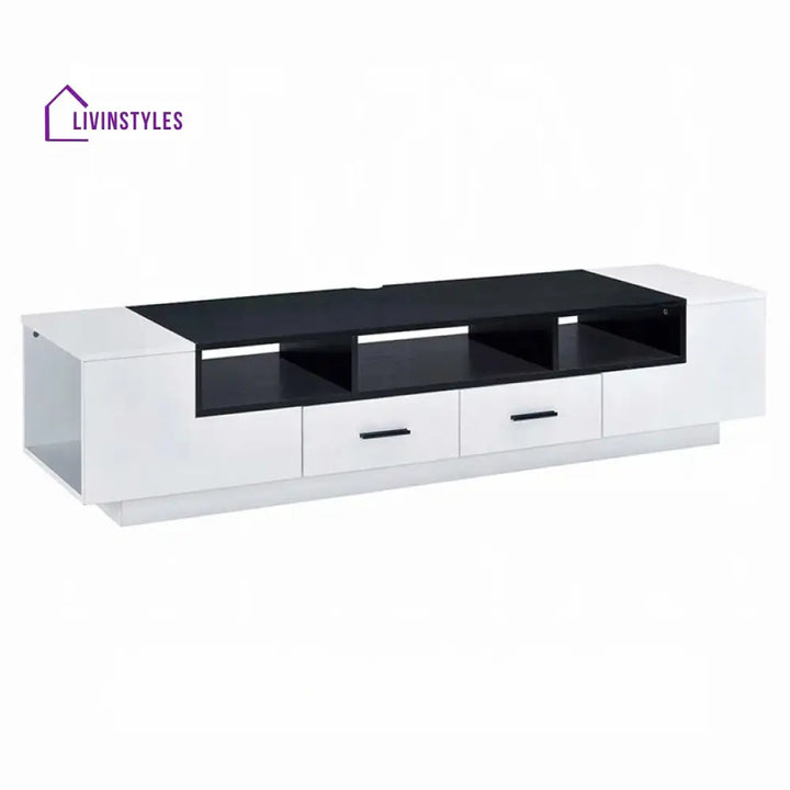 Zaria White Finish Tv Unit Stand for Living Room