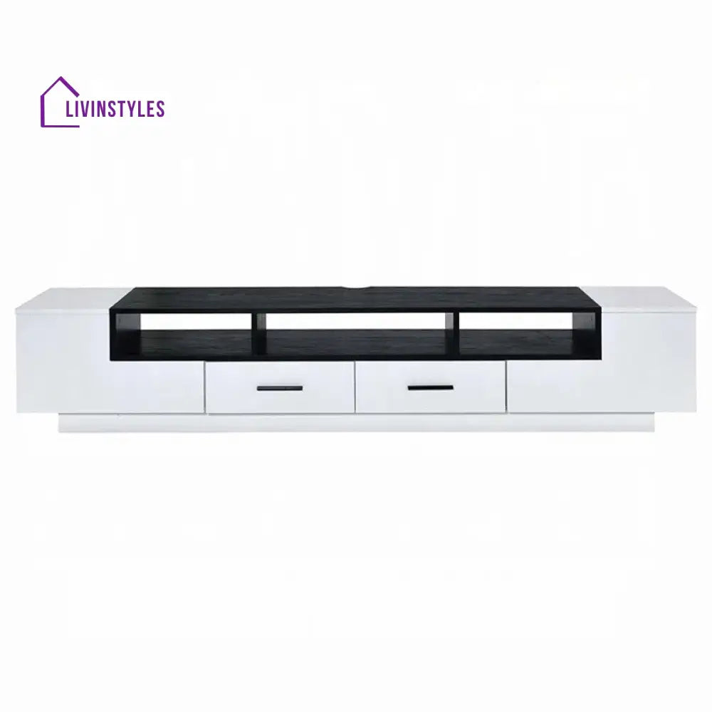 Zaria White Finish Tv Unit Stand for Living Room
