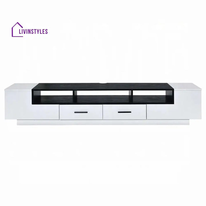Zaria White Finish Tv Unit Stand for Living Room