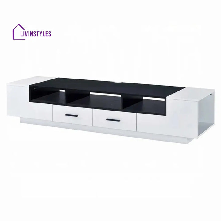 Zaria White Finish Tv Unit Stand for Living Room