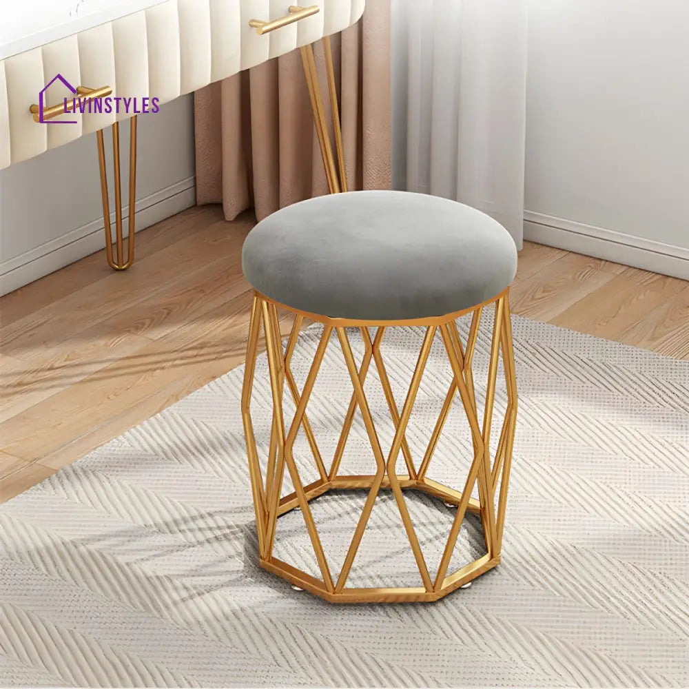 Zarna Living Room Ottoman | Velvet Fabric