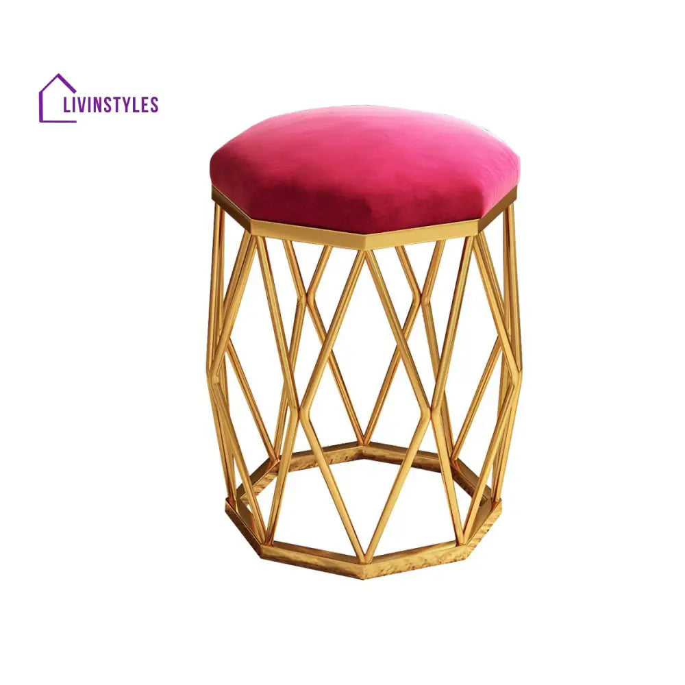 Zarna Living Room Ottoman | Velvet Fabric