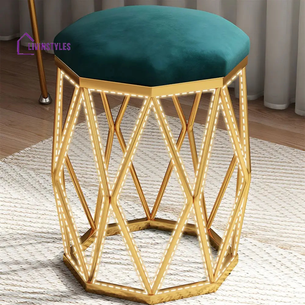 Zarna Living Room Ottoman | Velvet Fabric