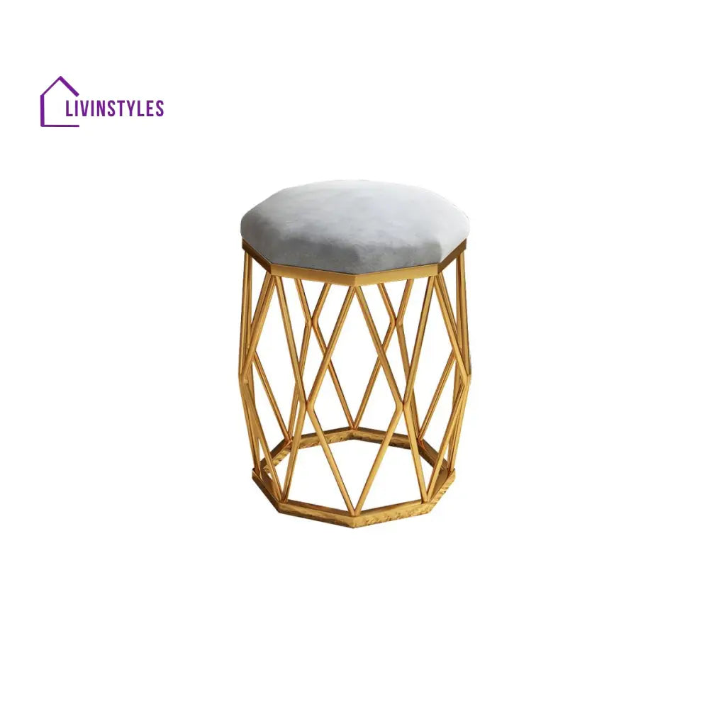 Zarna Living Room Ottoman | Velvet Fabric