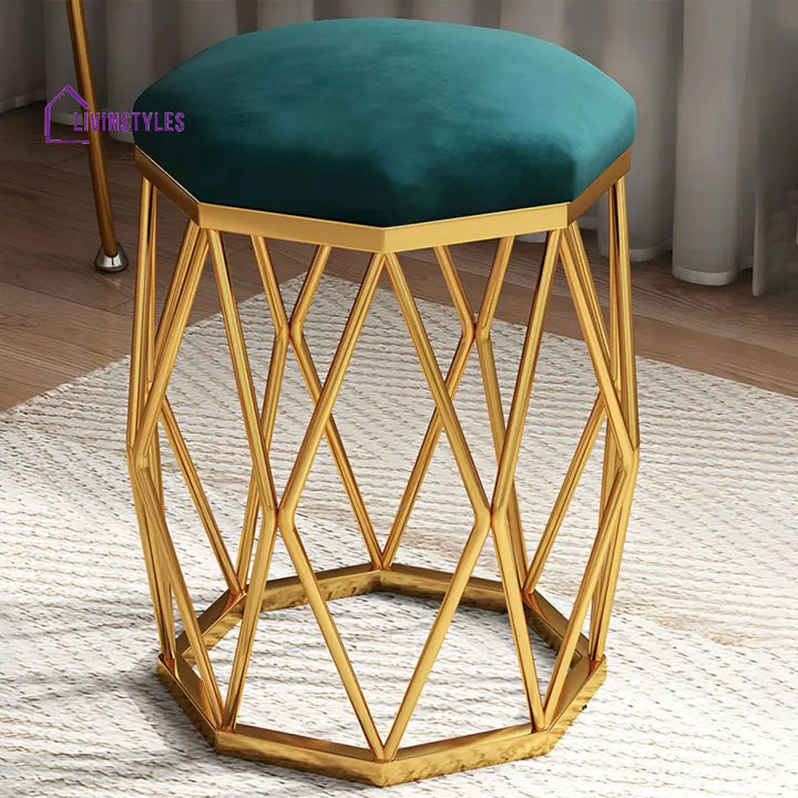 Zarna Living Room Ottoman | Velvet Fabric