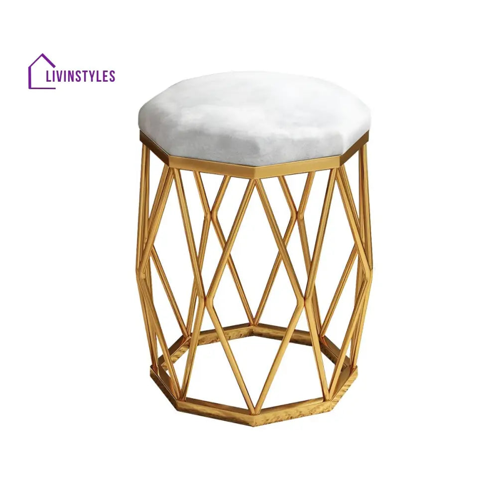 Zarna Living Room Ottoman | Velvet Fabric