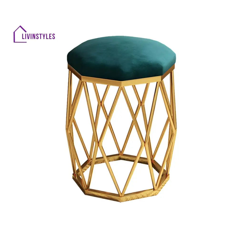 Zarna Living Room Ottoman | Velvet Fabric