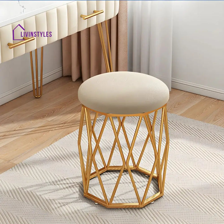 Zarna Living Room Ottoman | Velvet Fabric