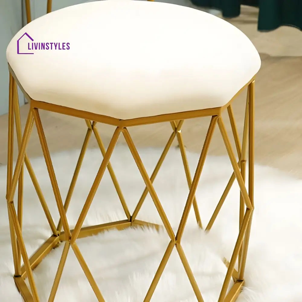 Zarna Living Room Ottoman | Velvet Fabric