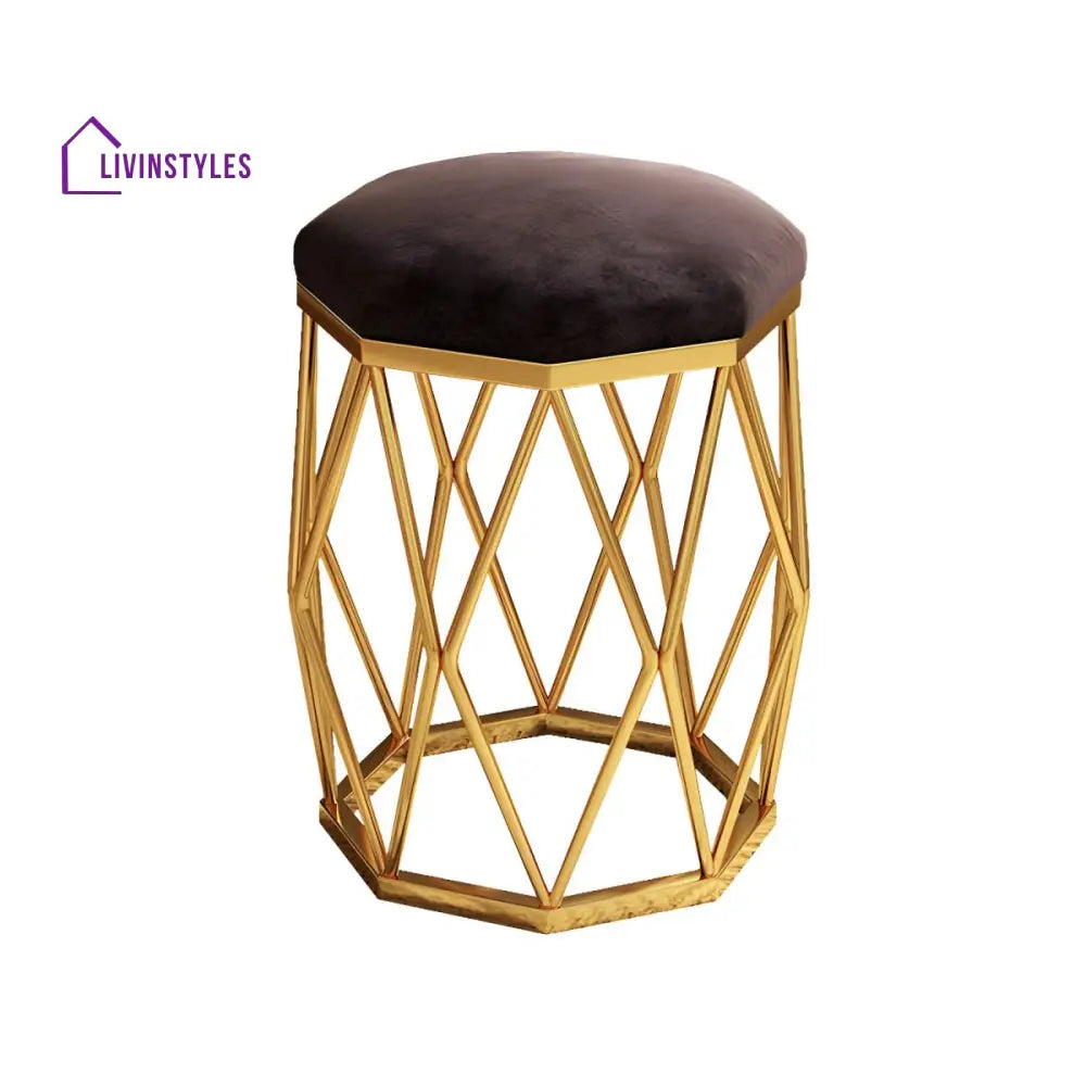 Zarna Living Room Ottoman | Velvet Fabric