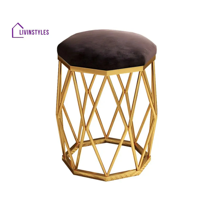 Zarna Living Room Ottoman | Velvet Fabric