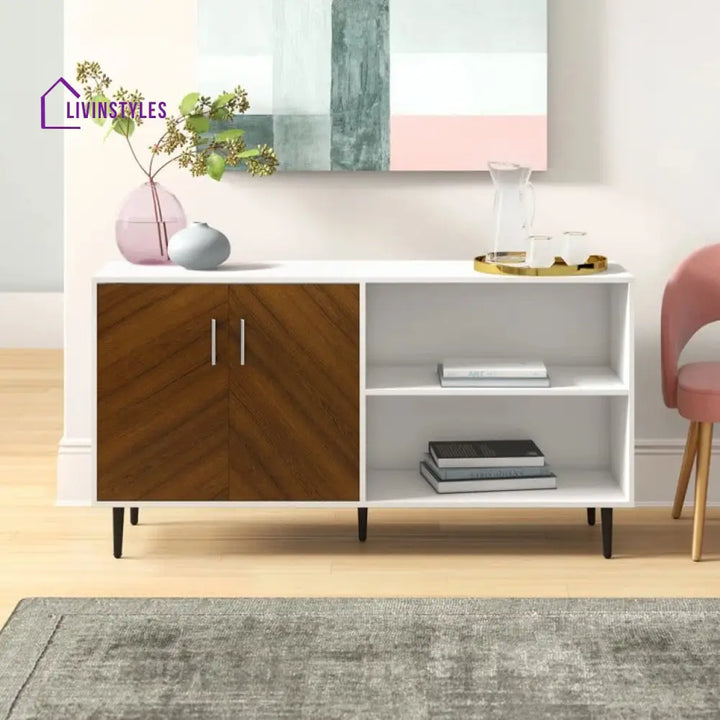 Zaylee Wooden Finish Tv Unit Stand for Living Room
