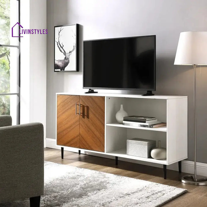 Zaylee Wooden Finish Tv Unit Stand for Living Room
