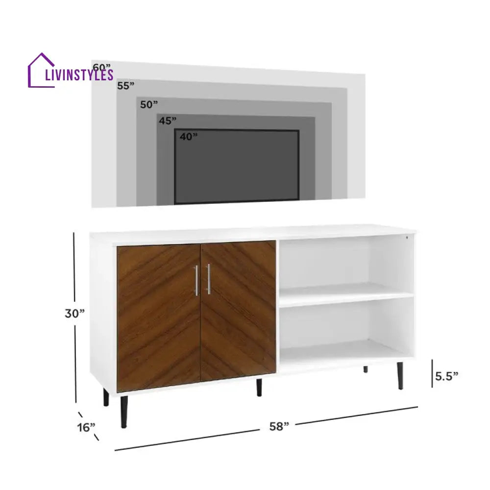 Zaylee Wooden Finish Tv Unit Stand for Living Room