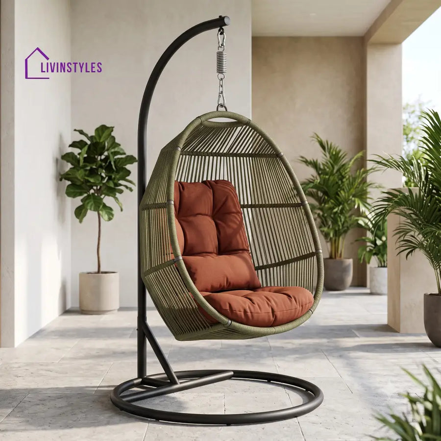 Zbigniew Premium MS Frame with Powder Coated Outdoor Swing Chair with Stand