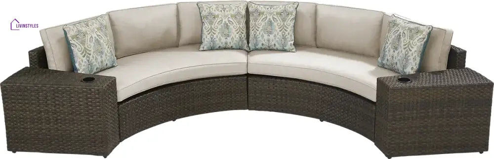 Zea Outdoor Sofa Set 4 Seater and 1 Center Table (Brown) - Sofa Sets
