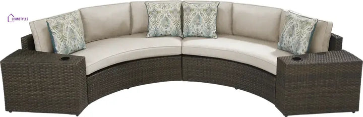Zea Outdoor Sofa Set 4 Seater and 1 Center Table (Brown) - Sofa Sets