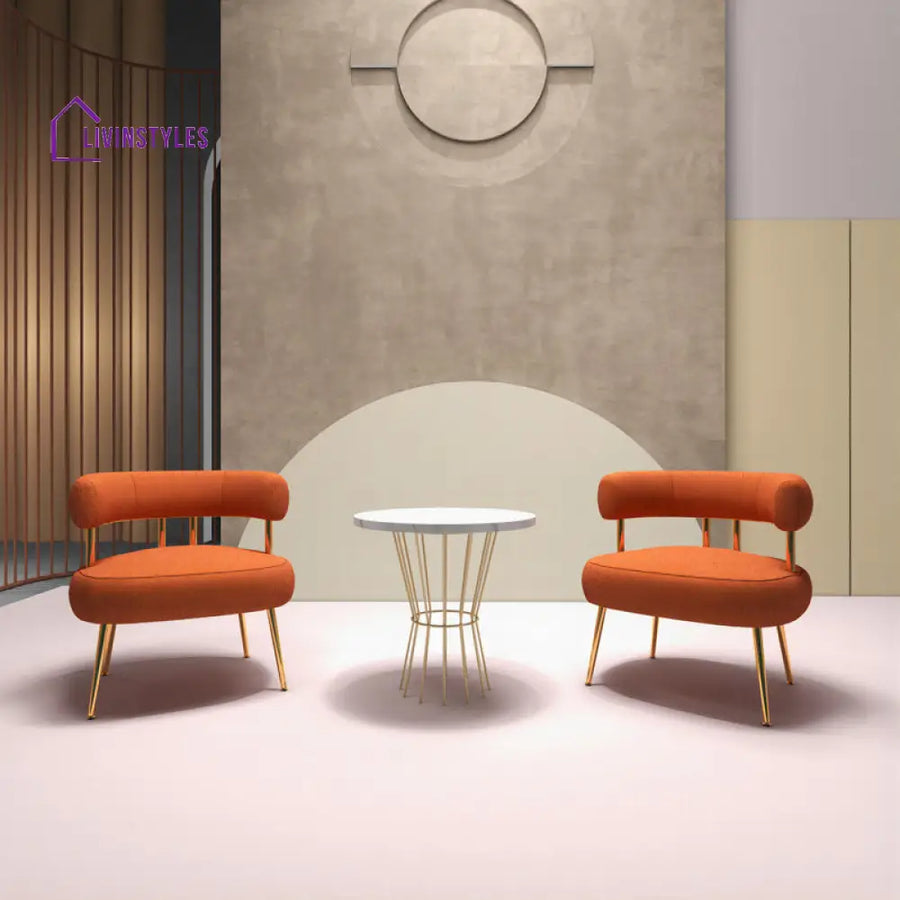 Zeisha Metal and Fabric Arm Chair | Living Room Chair | Lounge Chair