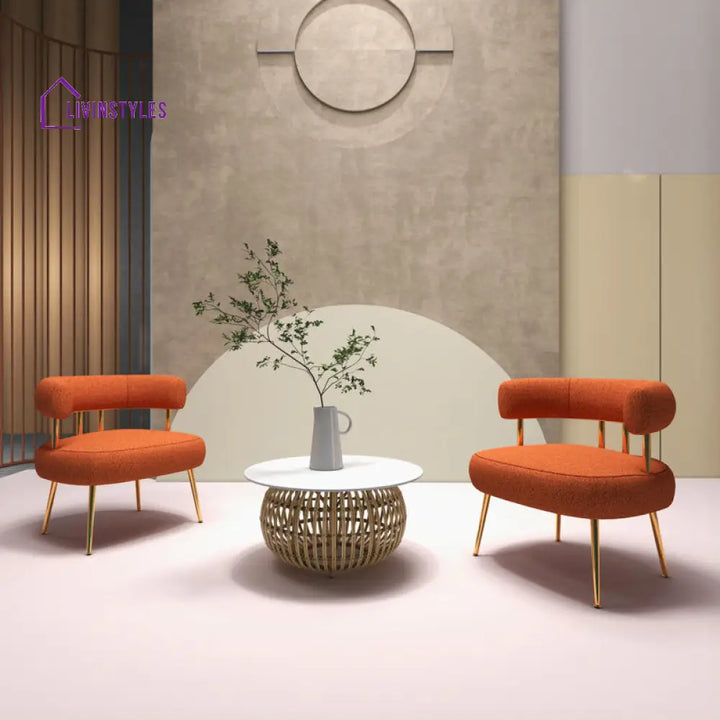 Zeisha Metal and Fabric Arm Chair | Living Room Chair | Lounge Chair