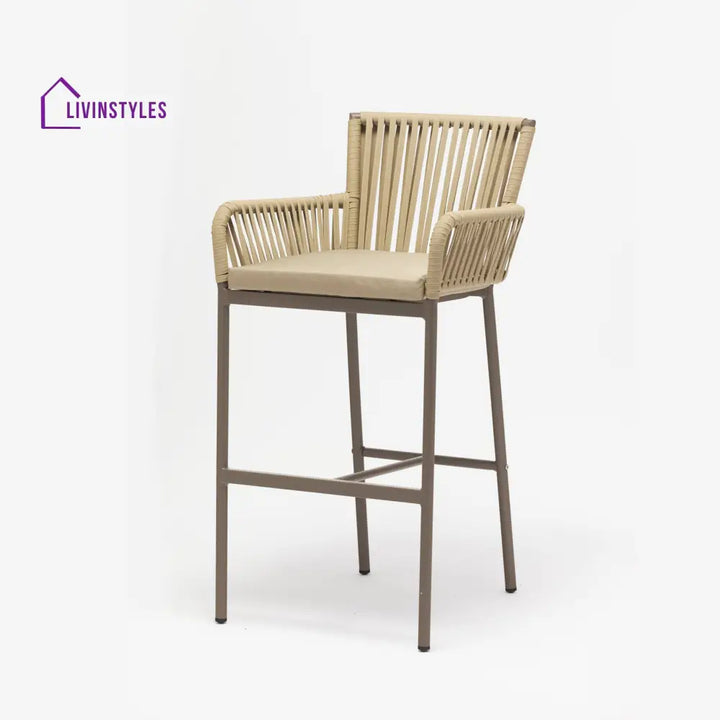 Zeki Outdoor Patio Bar Chair 2 Chair For Balcony Braided & Rope - Bar Sets