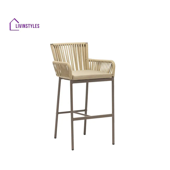 Zeki Outdoor Patio Bar Chair 2 Chair For Balcony Braided & Rope - Bar Sets