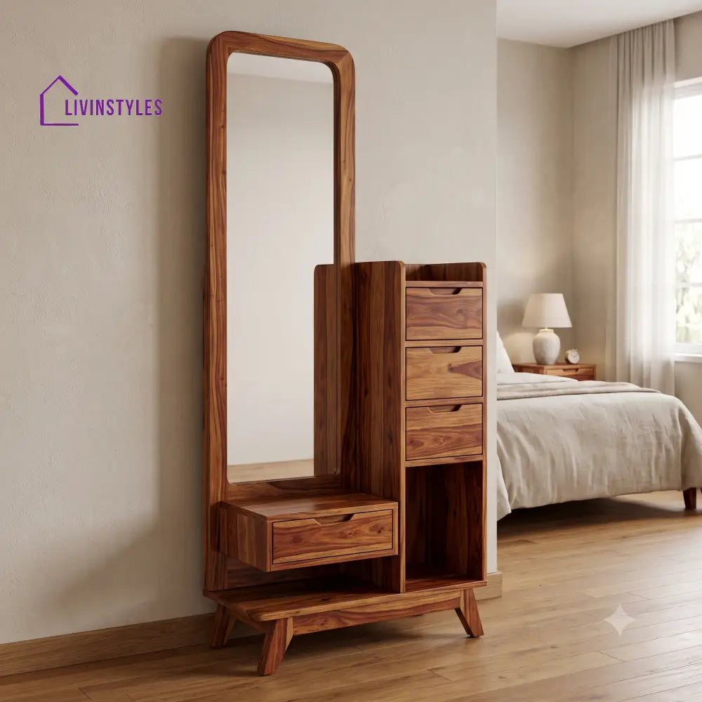 Zelie Premium Solid Wood Dressing Table for Bedroom | New Designer Dressing Unit