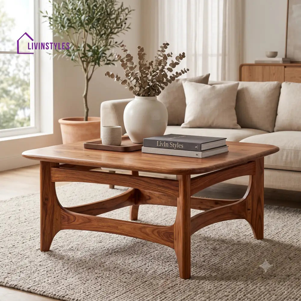 Zélie Wooden Coffee Table for Living Room | Tea Table | Teapoy | Center table