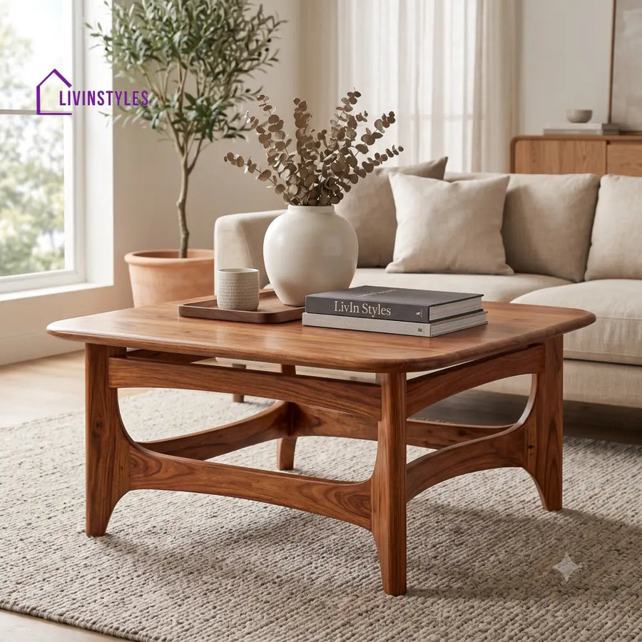 Zélie Wooden Coffee Table for Living Room | Tea Table | Teapoy | Center table