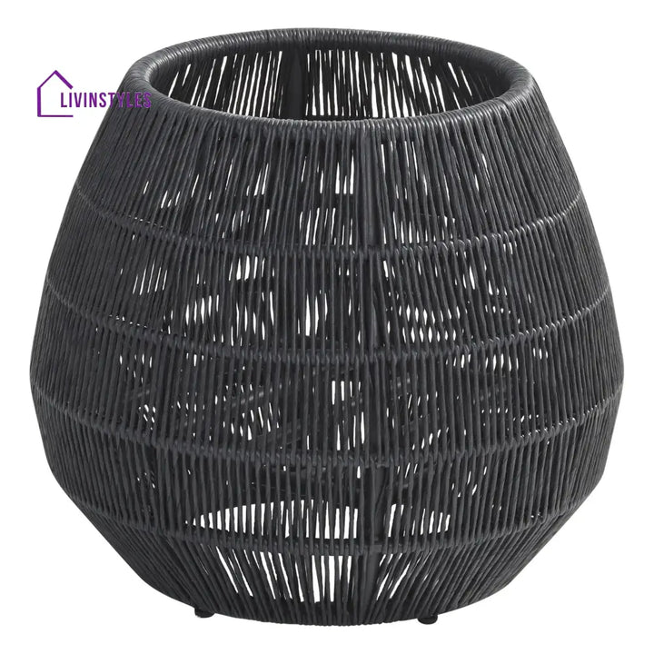 Zende Outdoor Planters For Garden Balcony (Black) Braided & Rope - Planter