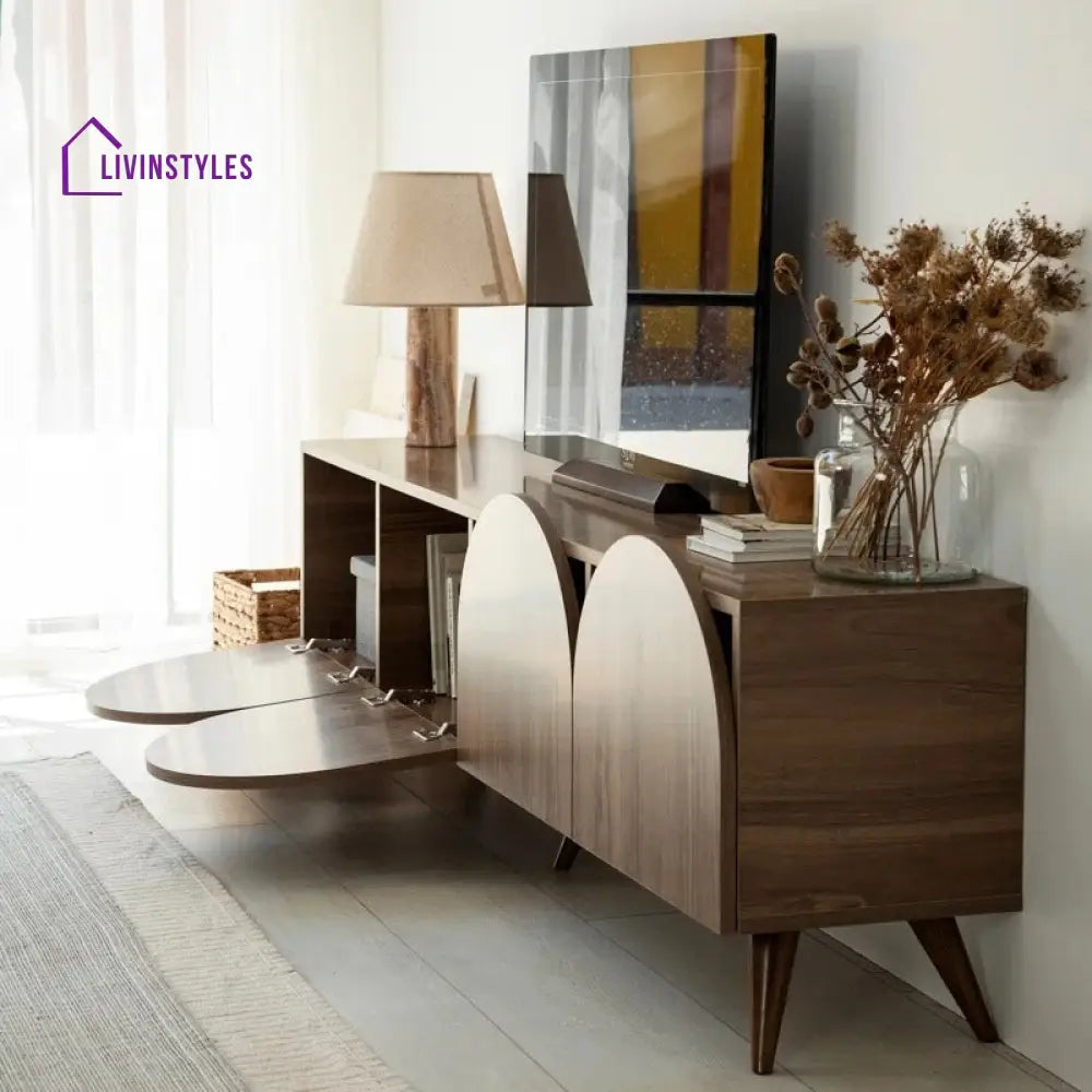 Zephyra Wooden Finish Tv Unit Stand for Living Room
