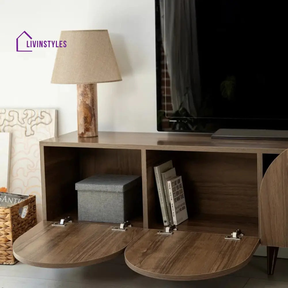 Zephyra Wooden Finish Tv Unit Stand for Living Room