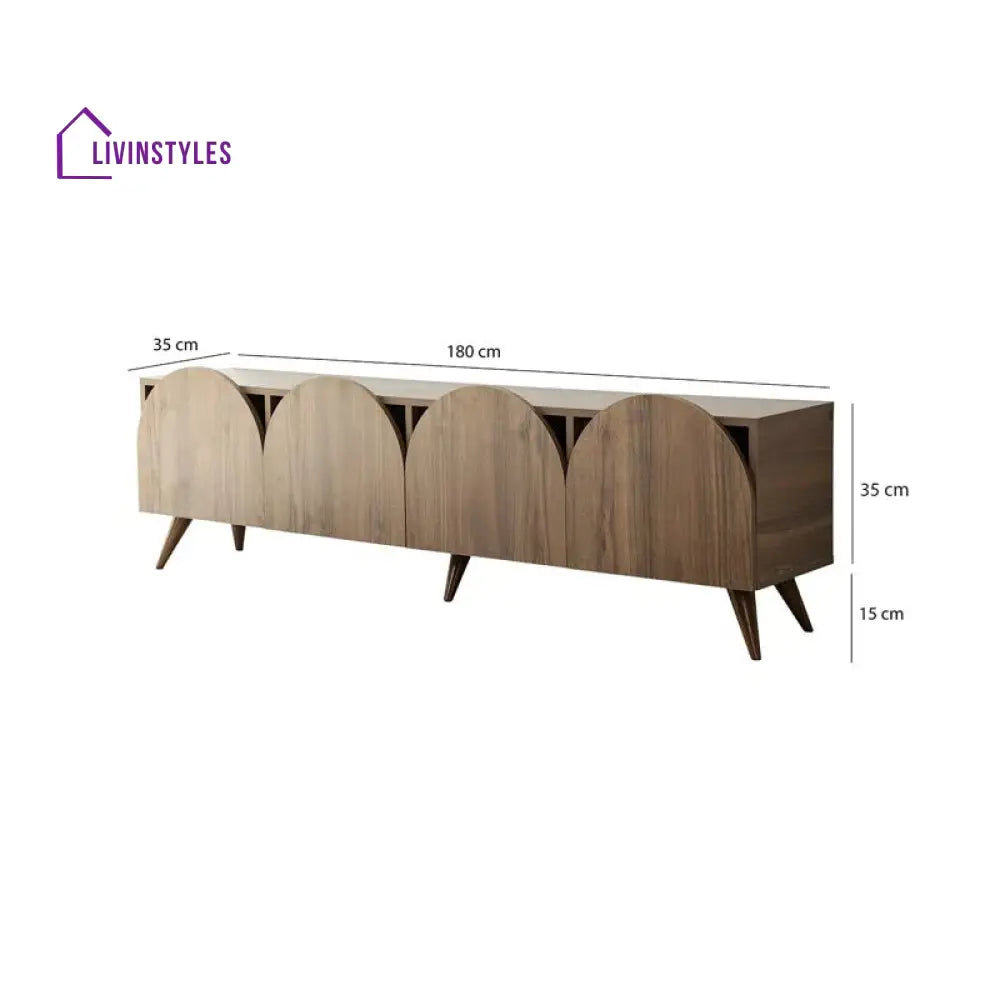Zephyra Wooden Finish Tv Unit Stand for Living Room