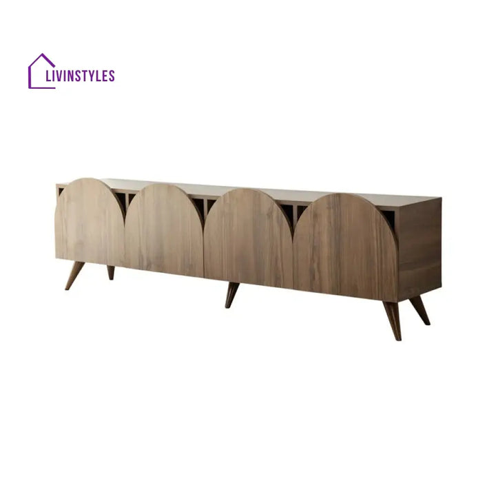 Zephyra Wooden Finish Tv Unit Stand for Living Room