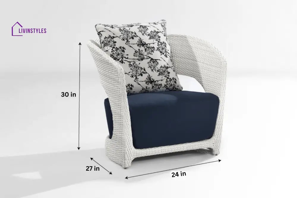 Zibra Outdoor Garden Balcony Sofa Set 2 Seater 2 Single Seater 1 Center Table With Side Table Set (White) - Sofa Sets