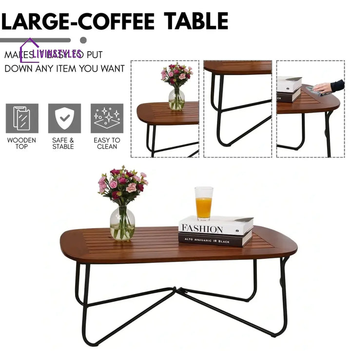 Zina Outdoor Grey Rope 4-Piece Sofa Set With Wooden Top Table - Sofa Set