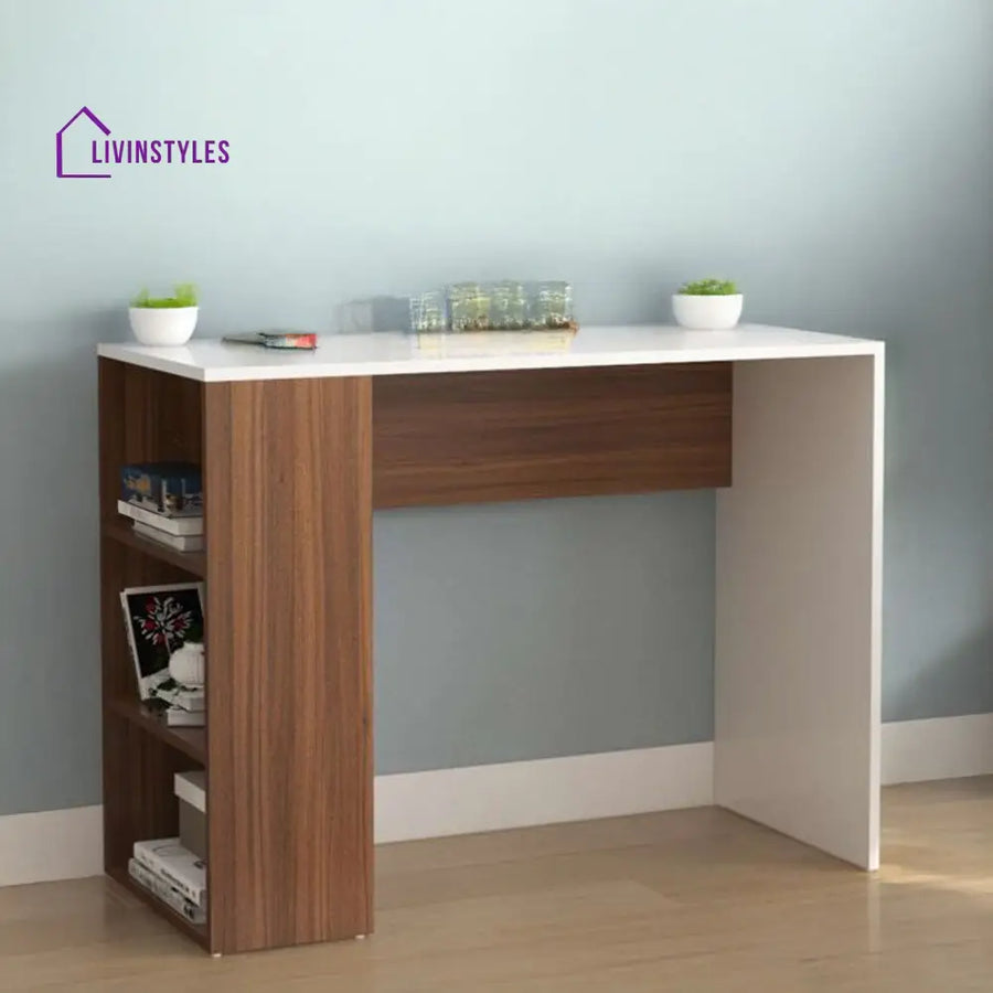 Zinaida Study Table with Side Shelves