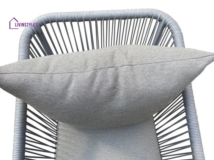 Zingel Outdoor Patio Seating Set 2 Chairs and 1 Table Set (Grey) Braided & Rope - Coffee Table Sets