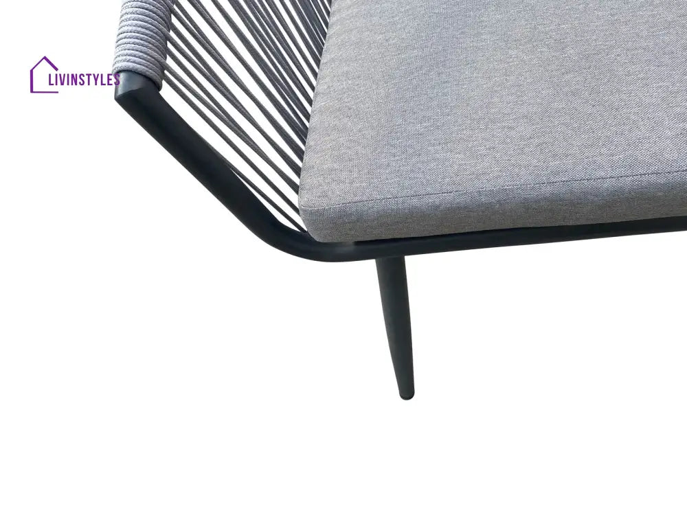 Zingel Outdoor Patio Seating Set 2 Chairs and 1 Table Set (Grey) Braided & Rope - Coffee Table Sets