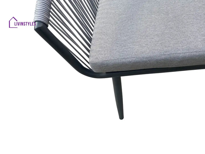 Zingel Outdoor Patio Seating Set 2 Chairs and 1 Table Set (Grey) Braided & Rope - Coffee Table Sets
