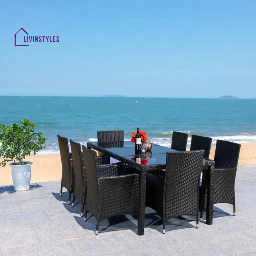 Zinnia 9-Piece Outdoor Rattan Wicker Dinning Table Set - Dining Set