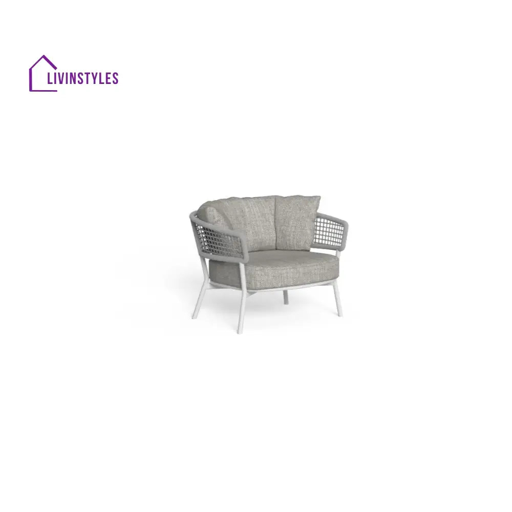 Zion Outdoor Sofa Set 3 Seater 2 Single seater and 1 Center Table Set (Grey) Braided & Rope - Sofa Sets