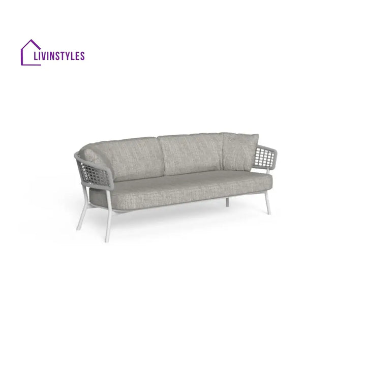 Zion Outdoor Sofa Set 3 Seater 2 Single seater and 1 Center Table Set (Grey) Braided & Rope - Sofa Sets