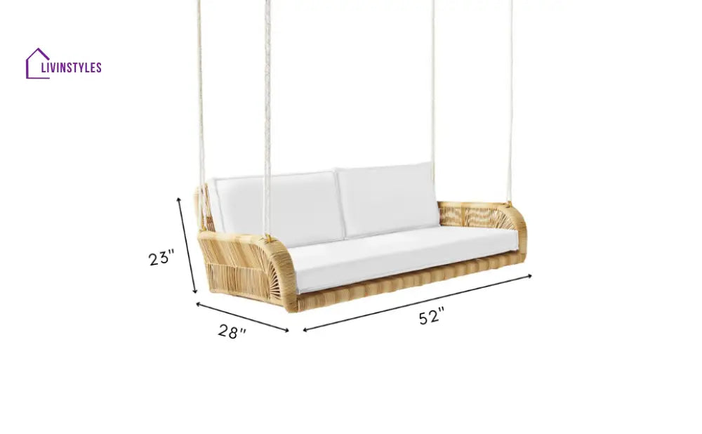 Zita Double Seater Hanging Swing Without Stand For Balcony Garden Swing (Honey) - Swings