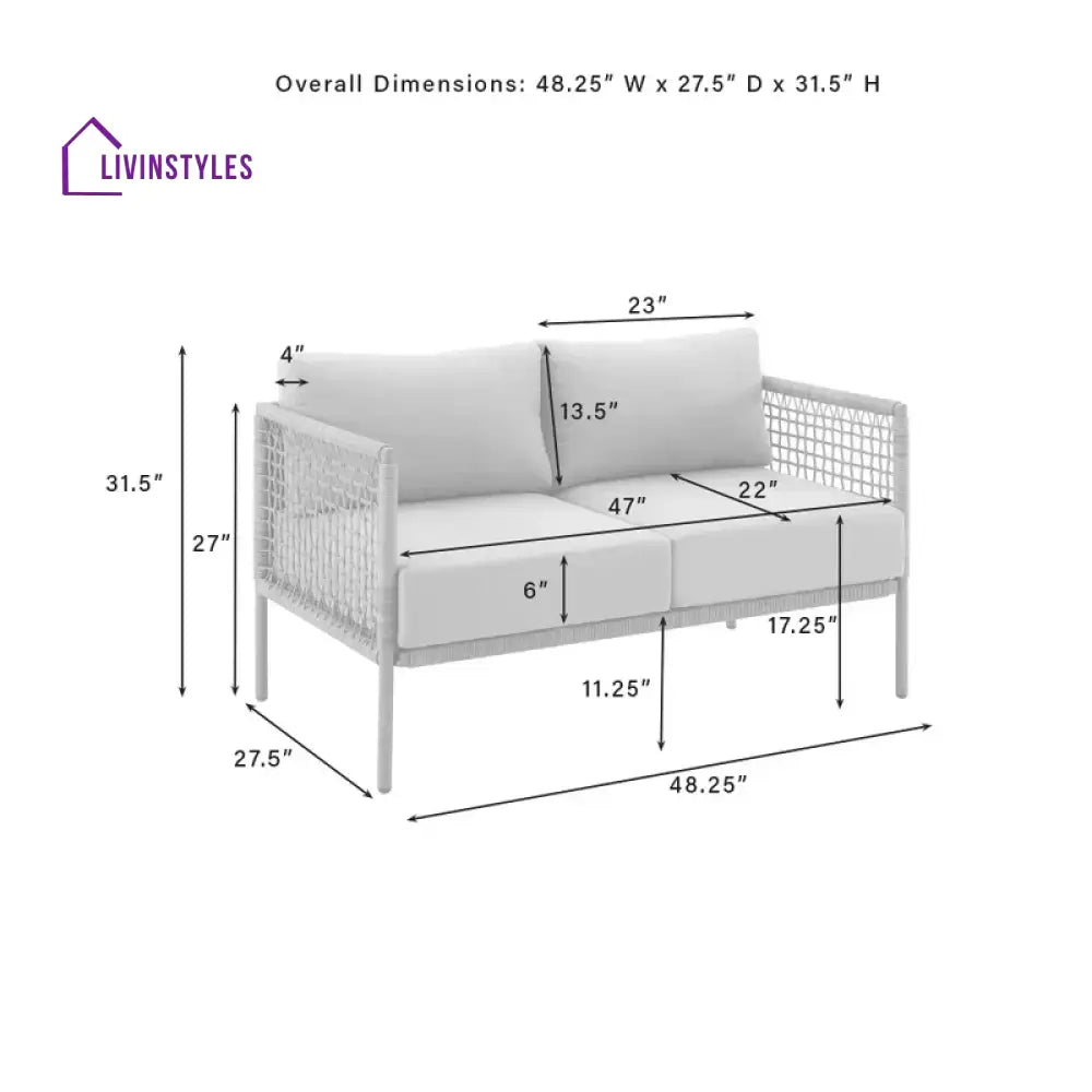 Zita Outdoor Sofa Set 2 Seater 2 Single seater and 1 Center Table (Light Brown) Braided & Rope - Sofa Sets