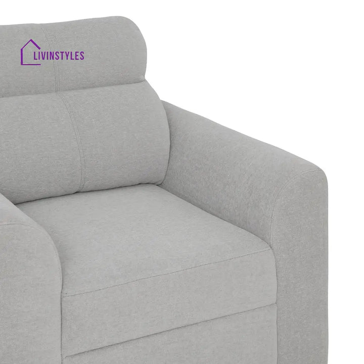 Zivo Plus Cloudy Gray Fabric 2 Seater Sofa with Lounger Sofa Cum Lounger
