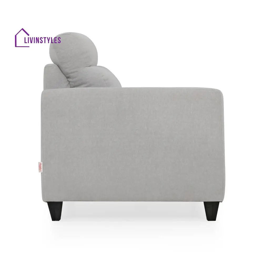 Zivo Plus Cloudy Gray Fabric 2 Seater Sofa with Lounger Sofa Cum Lounger