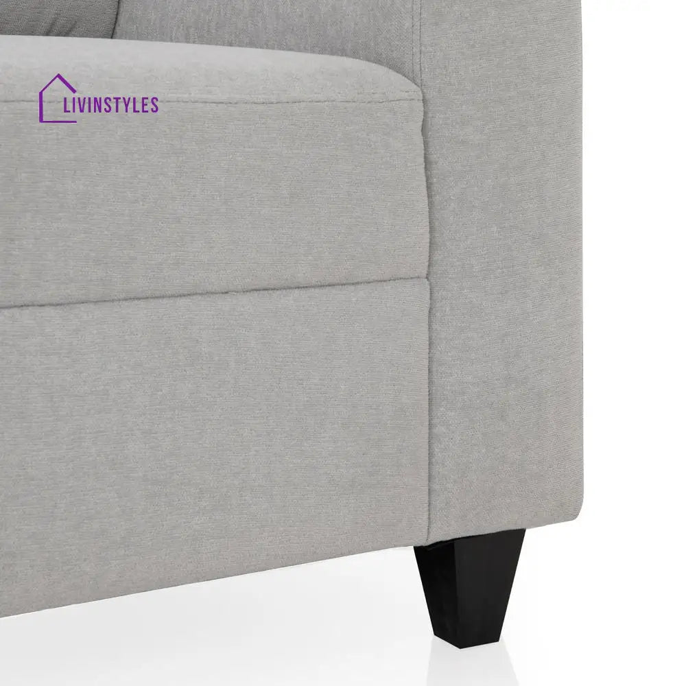 Zivo Plus Cloudy Gray Fabric 2 Seater Sofa with Lounger Sofa Cum Lounger