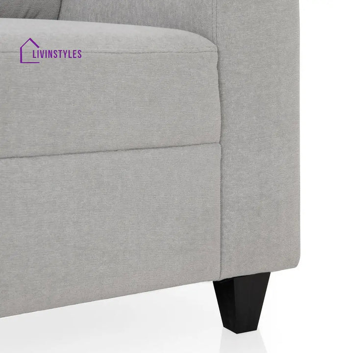 Zivo Plus Cloudy Gray Fabric 2 Seater Sofa with Lounger Sofa Cum Lounger
